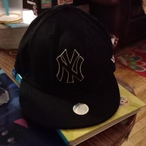 MLB Black Cap with White Logo